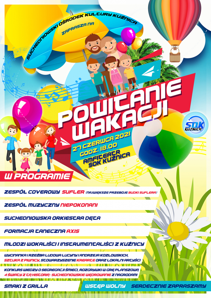 Plakat Powitania Wakacji