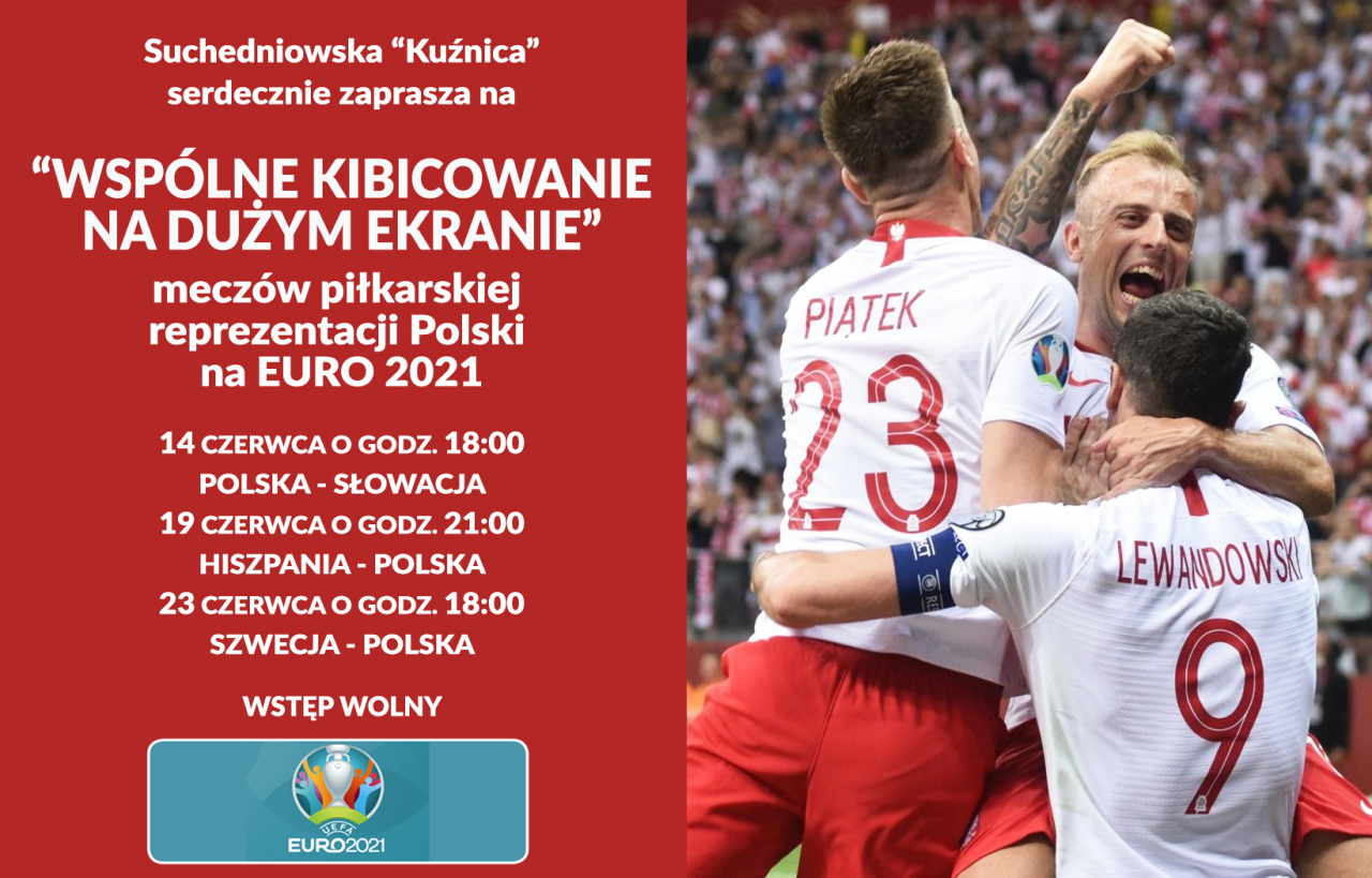 Plakat zapraszający na wspólne kibicowanie reprezentacji Polski